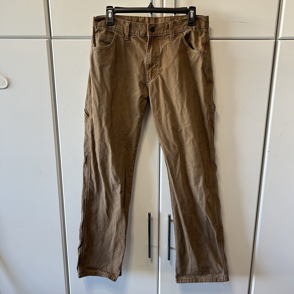 Dickies Mens Duck Canvas Carpenter Pants Brown Tan Workwear 30x32